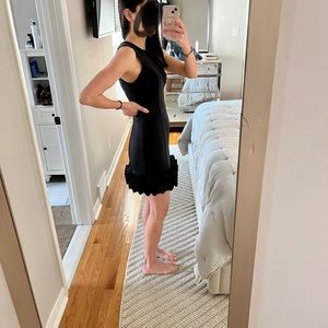 Nicole Miller Neoprene Black Ruffle Hem Dress